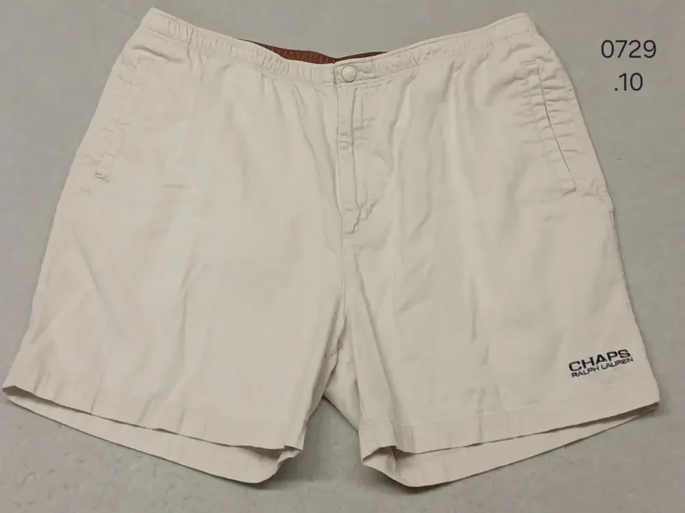 Chaps Ralph Lauren (Large) Men's Beige Vintage Cotton String and Zip Shorts